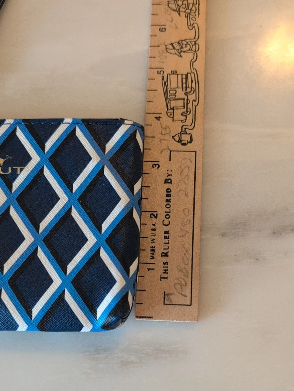 Scout Navy Blue Geo Diamond Zip Pouch